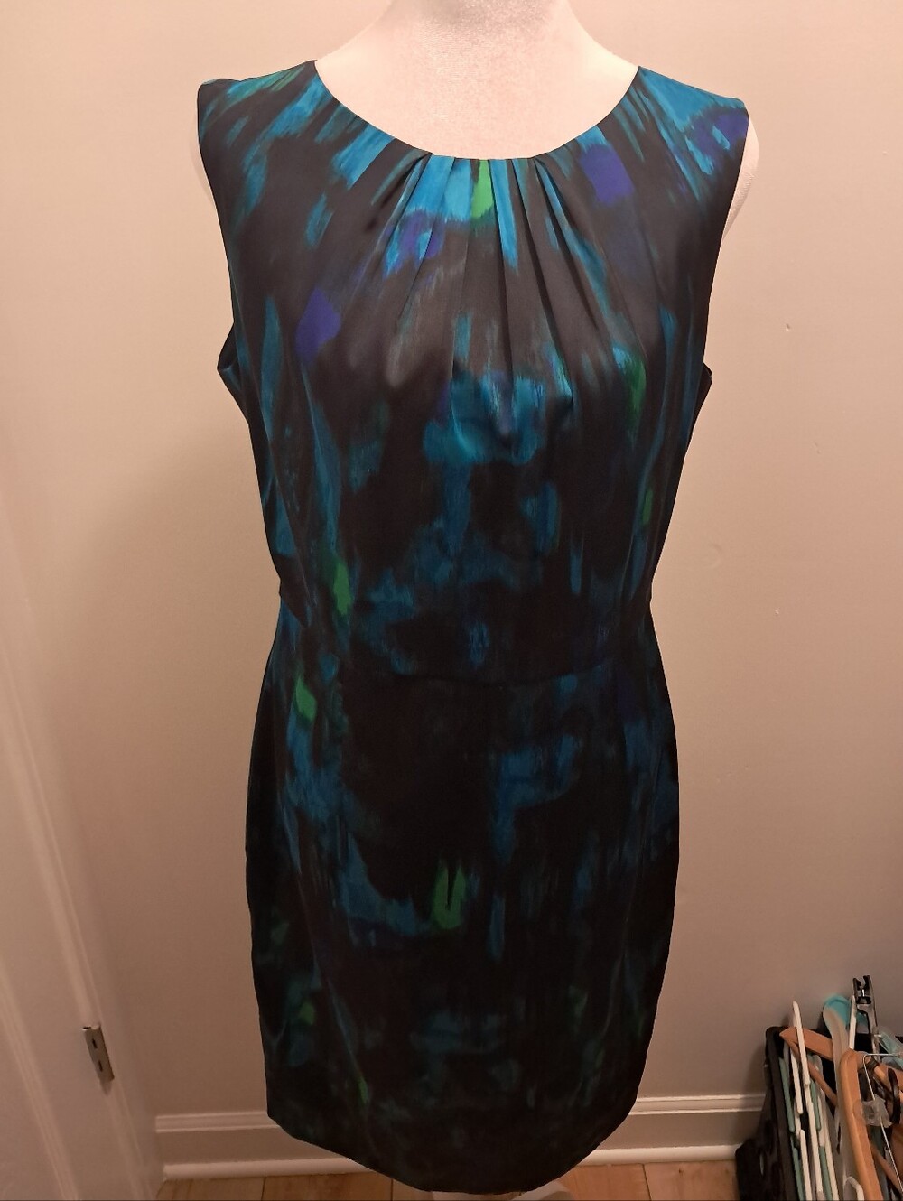 Tahari Sheath Dress Women's 8 Watercolor Multicolor Office Career Formal Evening
